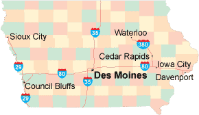 Iowa location map