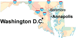 Maryland location map