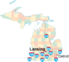 Michigan location map