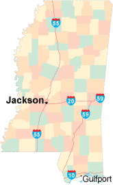 Mississippi location map