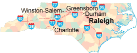 North Carolina location map