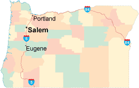 Oregon location map