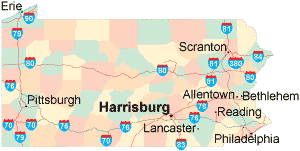 Pennsylvania location map