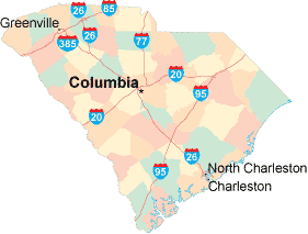 South Carolina location map
