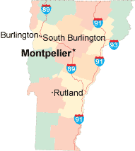 Vermont location map