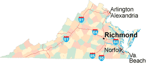 Virginia location map